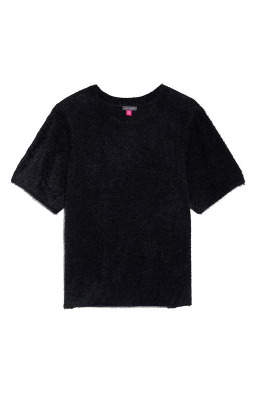 Vince Camuto Textured Short Sleeve Sweater In Black