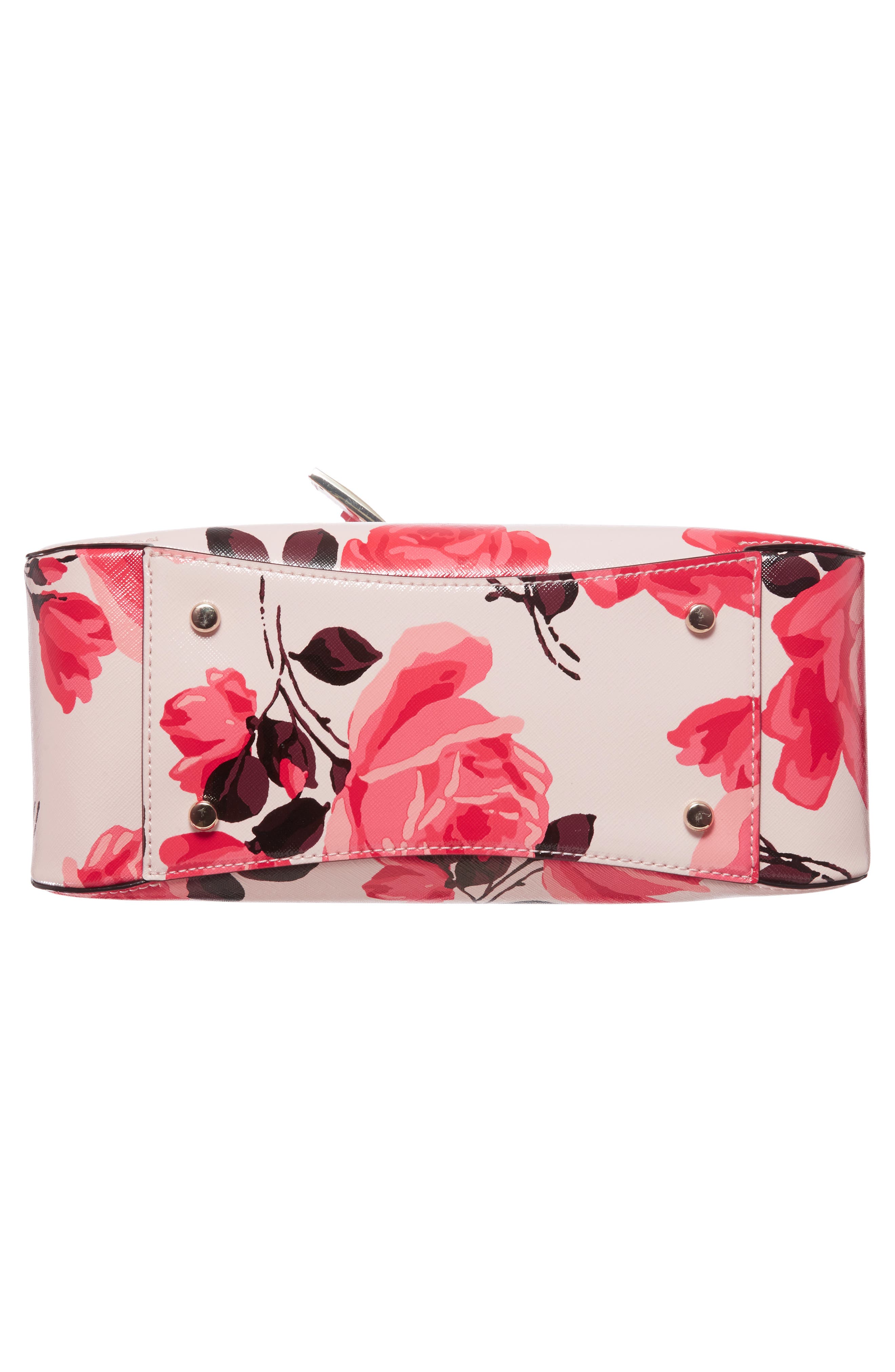 Kate Spade New York cameron street roses - little babe faux leather satchel, Alternate, color, Pink Sand Multi