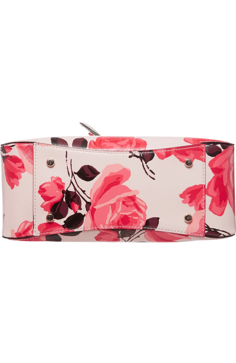 Kate Spade New York cameron street roses - little babe faux leather satchel, Alternate, color, Pink Sand Multi