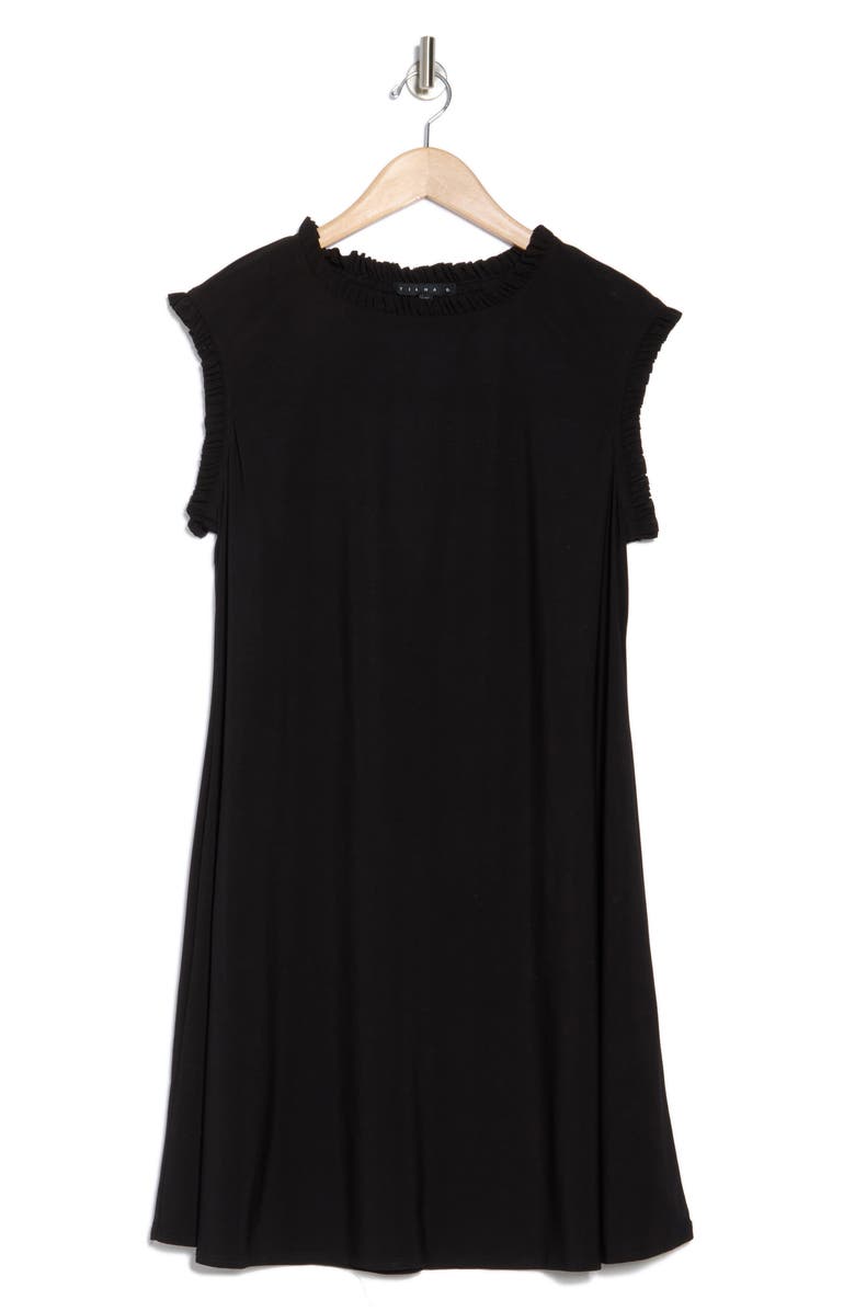TASH AND SOPHIE Ruffle Hem Cap Sleeve Dress, Alternate, color, Black