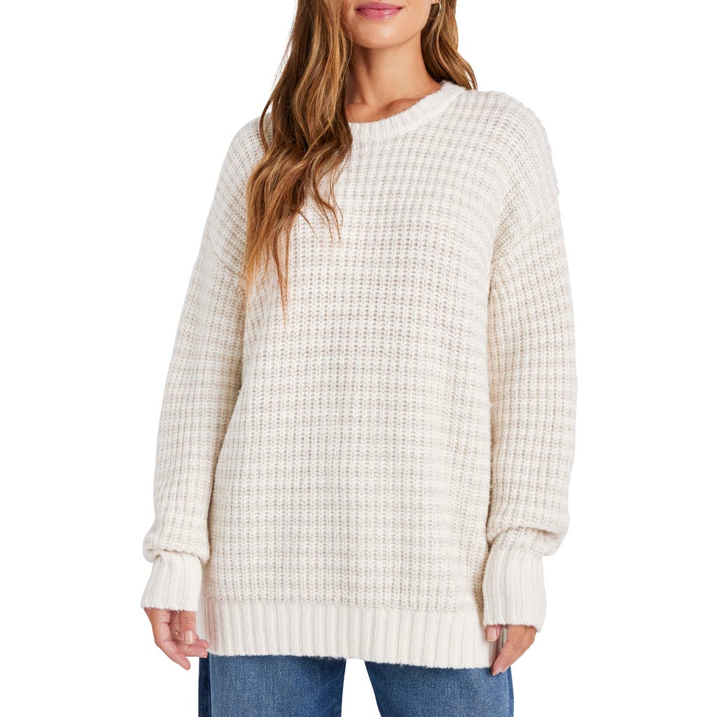 Splendid Brielle Oversize Metallic Stripe Sweater In Snow