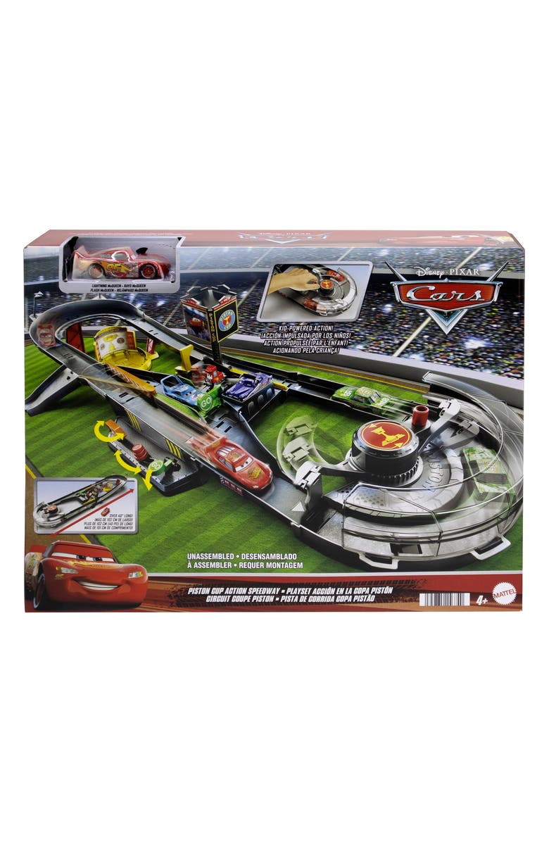 Mattel Disney Pixar<sup>®</sup> Cars Piston Cup Action Speedway 1:55 Scale Track Playset, Main, color, Multi Black