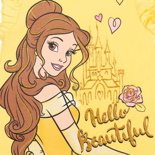 Disney Princess T-shirt & French Terry Shorts Set In Yellow
