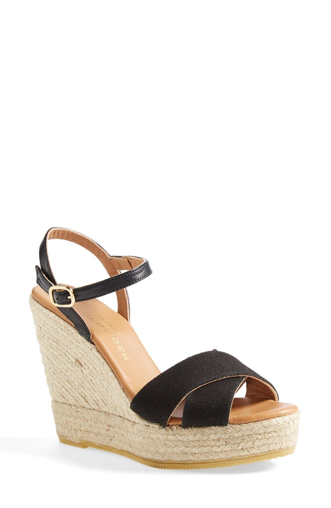 'Amerie' Espadrille Wedge Platform Sandal, Main, color, BLACK
