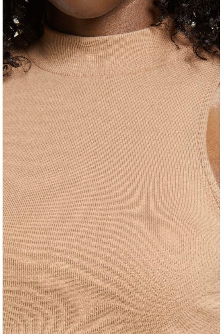 Mock Neck Sleeveless Top, Alternate, color, TAN SMOKE