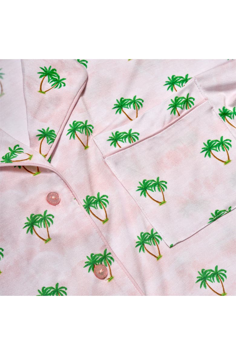 Palm Spring Sky Short Pajama Set, Alternate, color, Light Pink, Green