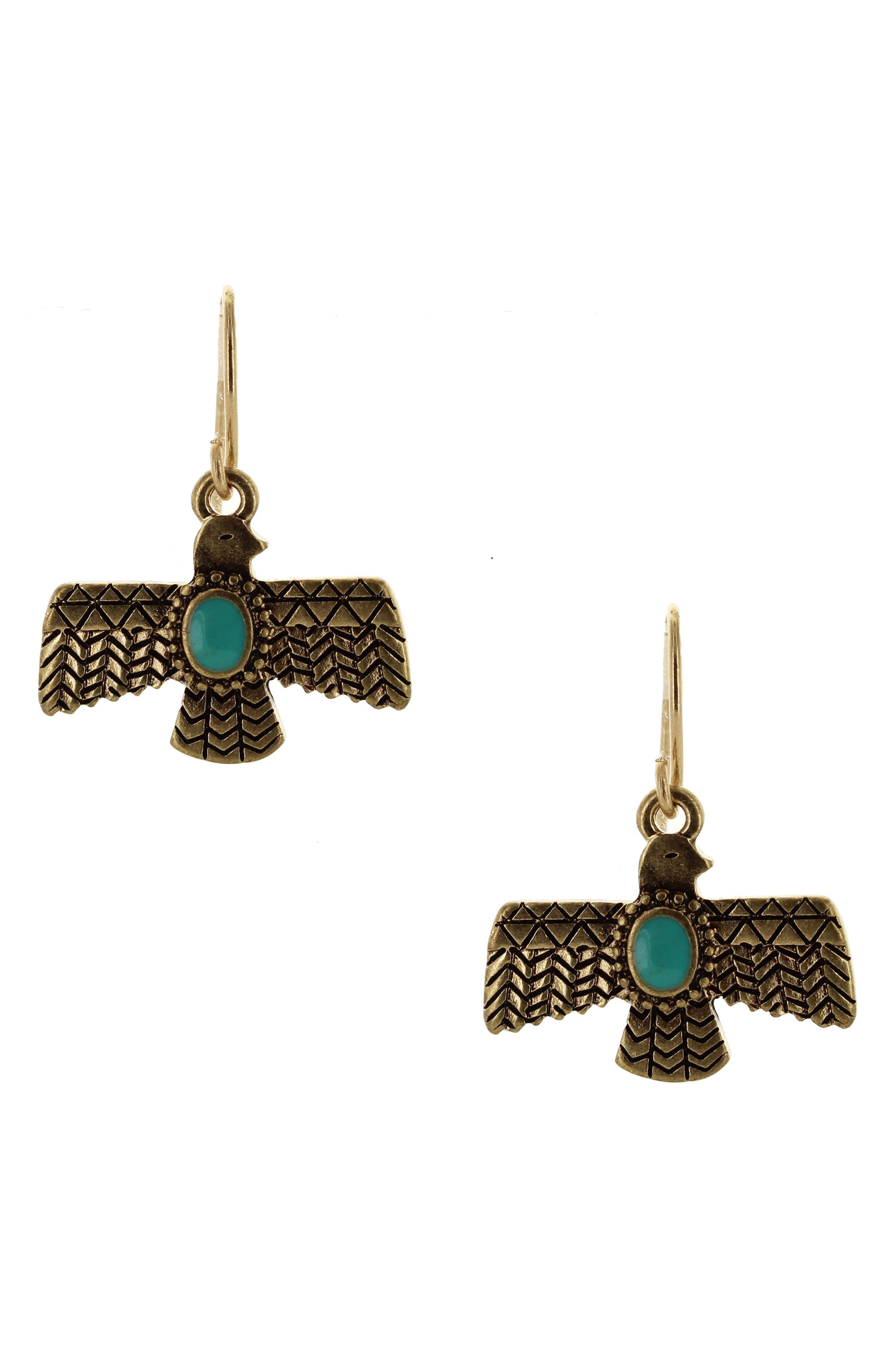OLIVIA WELLES Emalee Thunderbird Drop Earrings