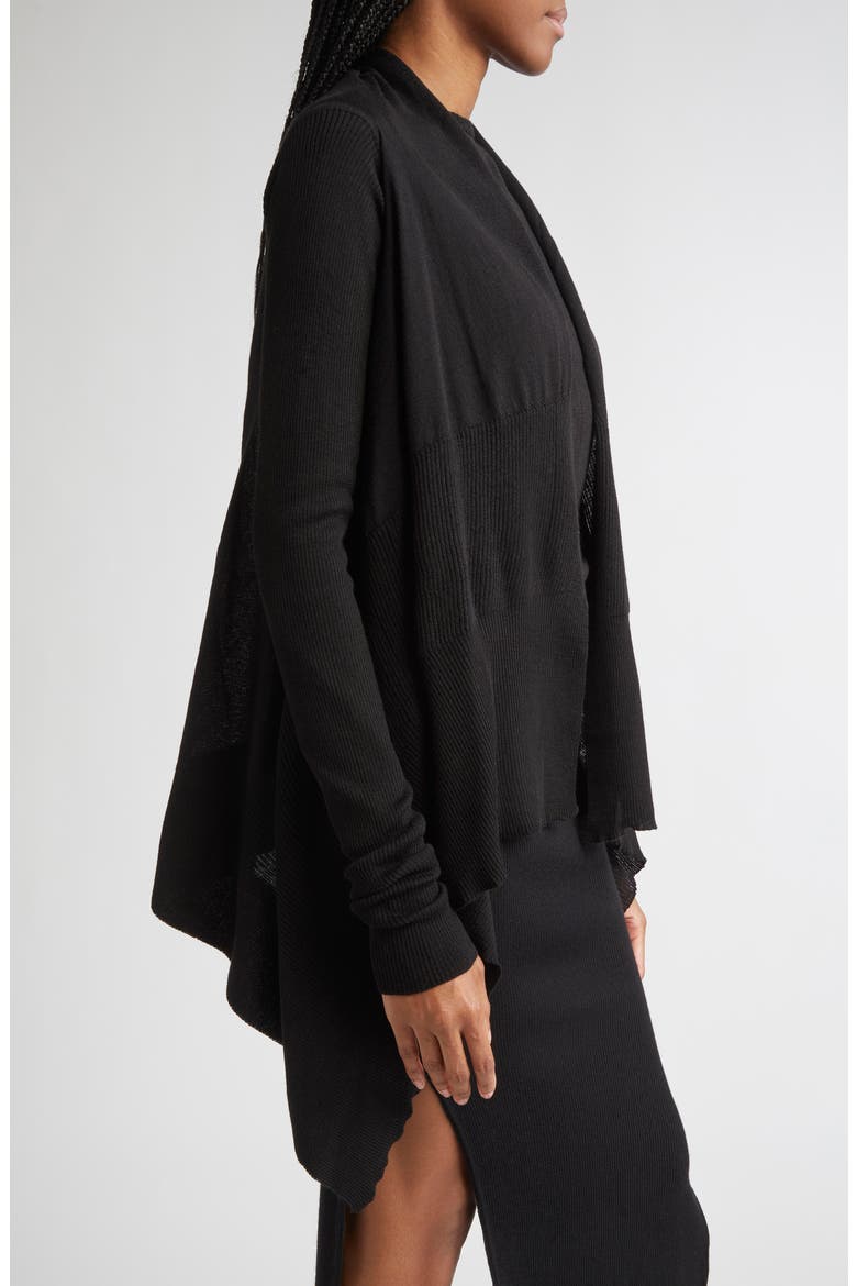 Open Front Virgin Wool Cardigan, Alternate, color, BLACK