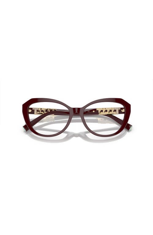 Tiffany & Co . 54mm Cat Eye Optical Glasses In Brown