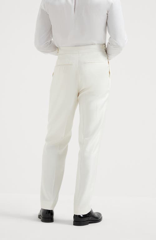 Brunello Cucinelli Tuxedo Trousers In Off-white