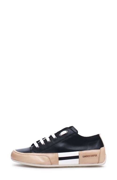 Candice Cooper Rock Patch Metallic Sneaker In Ecru Black