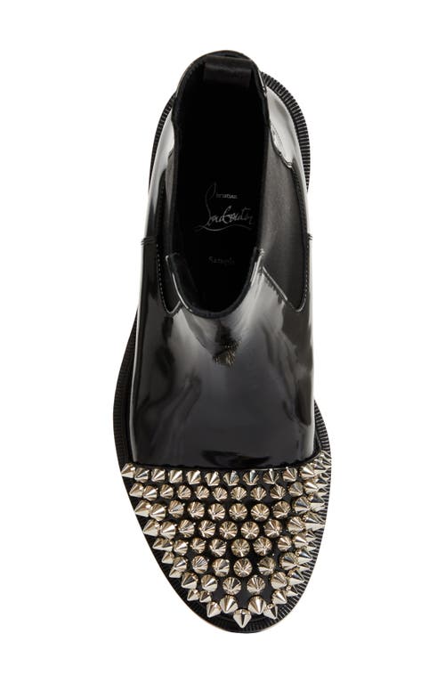 Christian Louboutin Battersea Spiked Cap Toe Chelsea Boot In Black