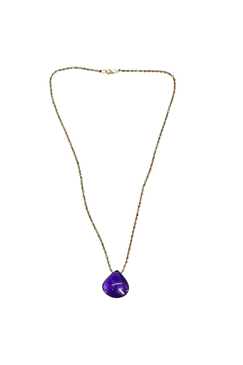 Deep Amethyst Teardrop Pendant Necklace, Alternate, color, Purple