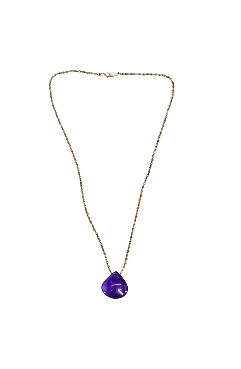 MADISON BEVERLY HILLS Deep Amethyst Teardrop Pendant Necklace, Alternate, color, Purple