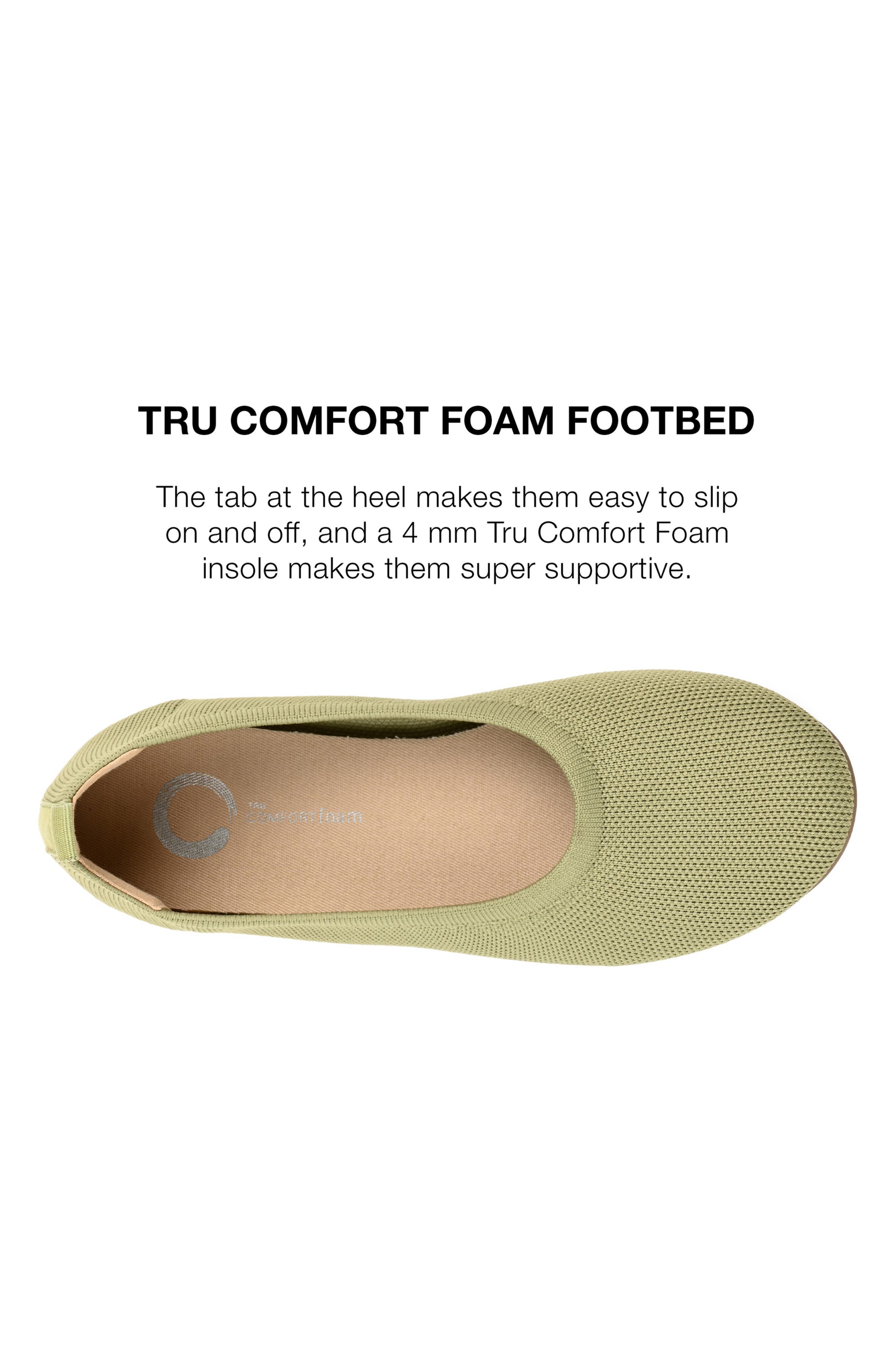 Journee Collection Jersie Knit Ballet Flat, Alternate, color, Olive