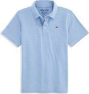 vineyard vines Kids' Air Tech Mesh Striped Performance Polo