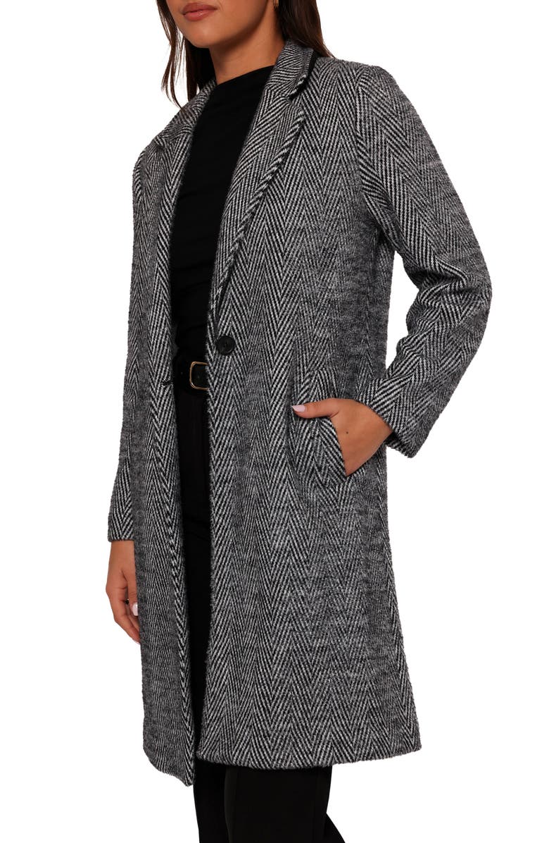 Petal & Pup Nicoletta Herringbone Longline Coat, Alternate, color, 