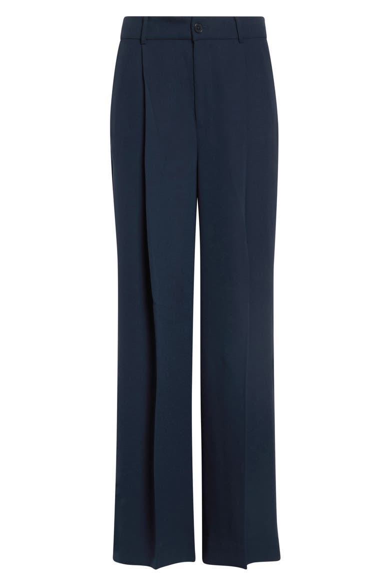 Double-Faced Georgette High Waist Wide Leg Pants, Main, color, LAUREN NAVY BLUE