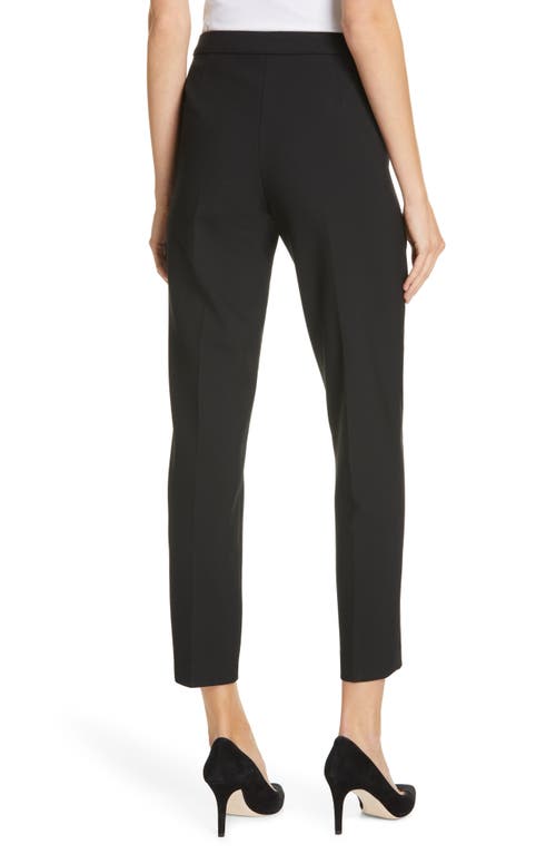 Hugo Boss Boss Tiluna Soft Stretch Side Zip Ponte Trousers In Black