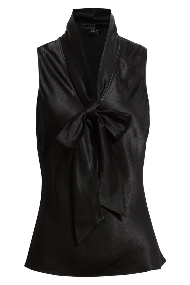 Poppy Tie Neck Sleeveless Top, Alternate, color, BLACK