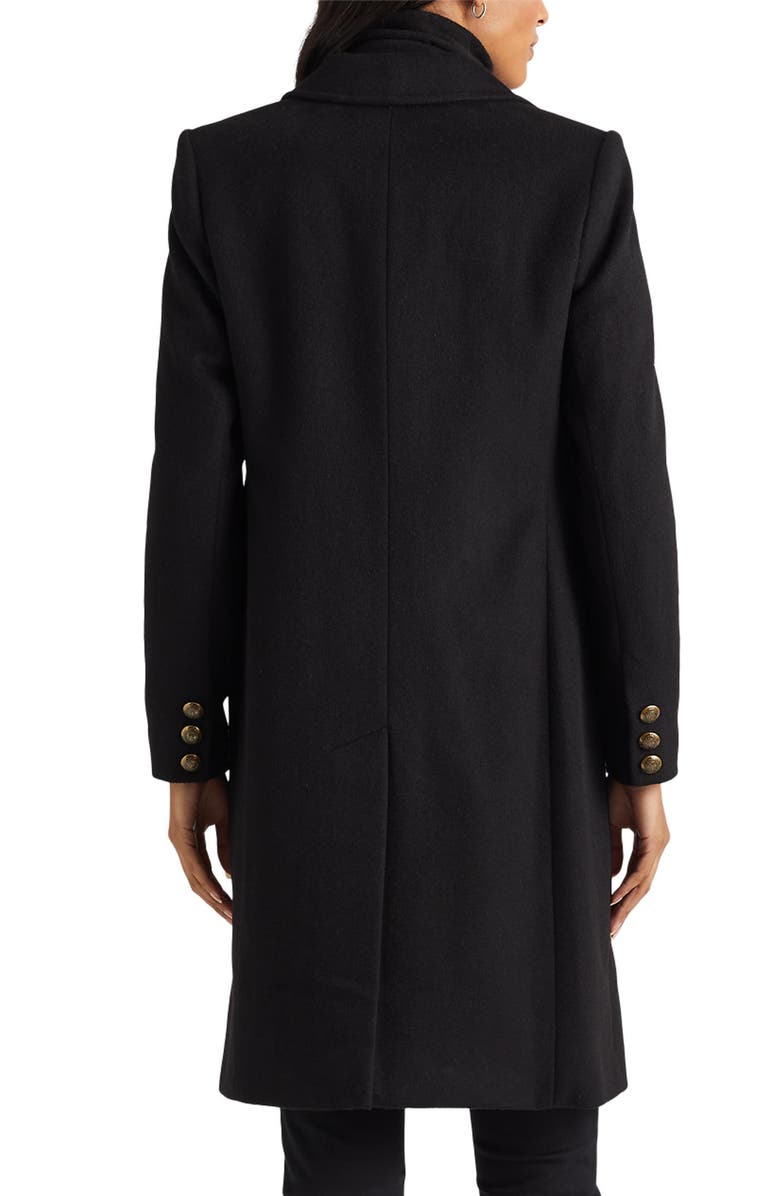 Lauren Ralph Lauren Crest Patch Wool Blend Coat, Alternate, color,