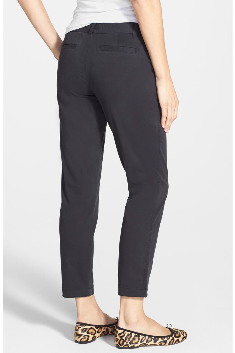 Chino Crop Pants, Alternate, color, BLACK