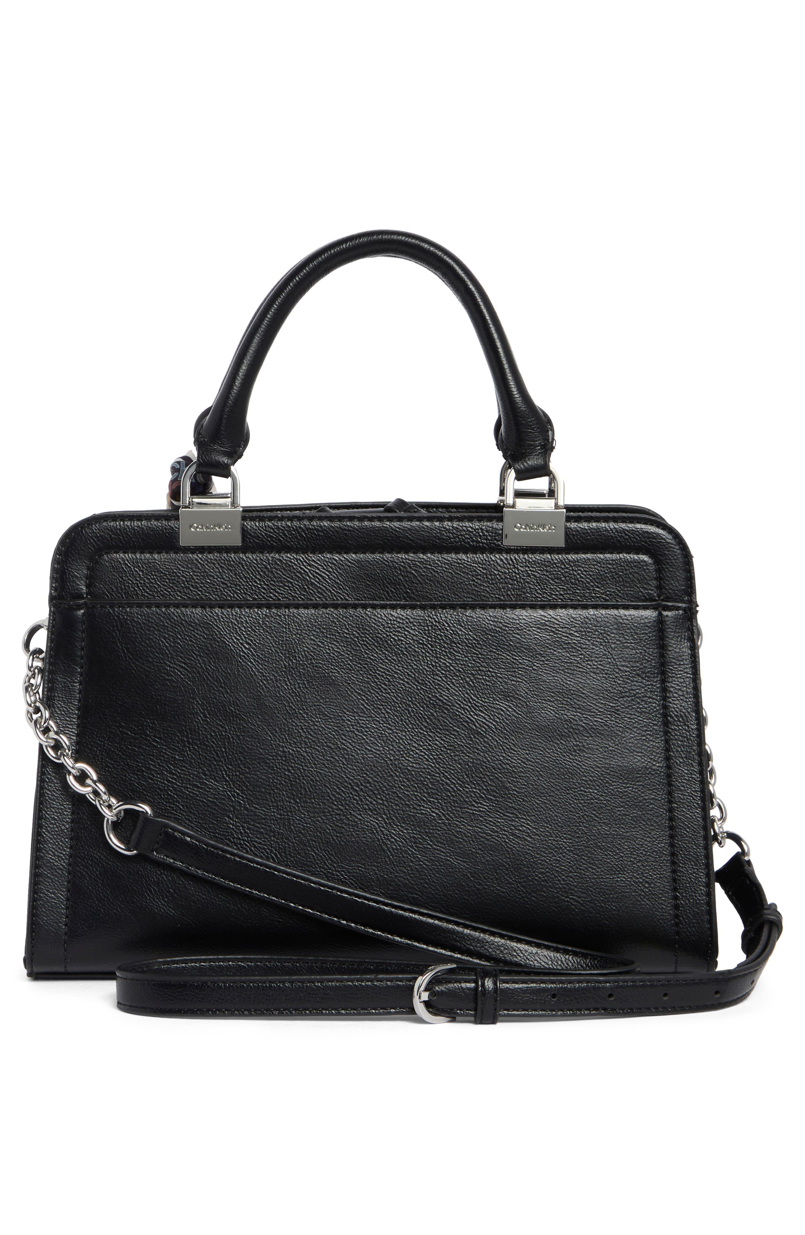 Azalea Satchel, Alternate, color, BLACK/ SILVER