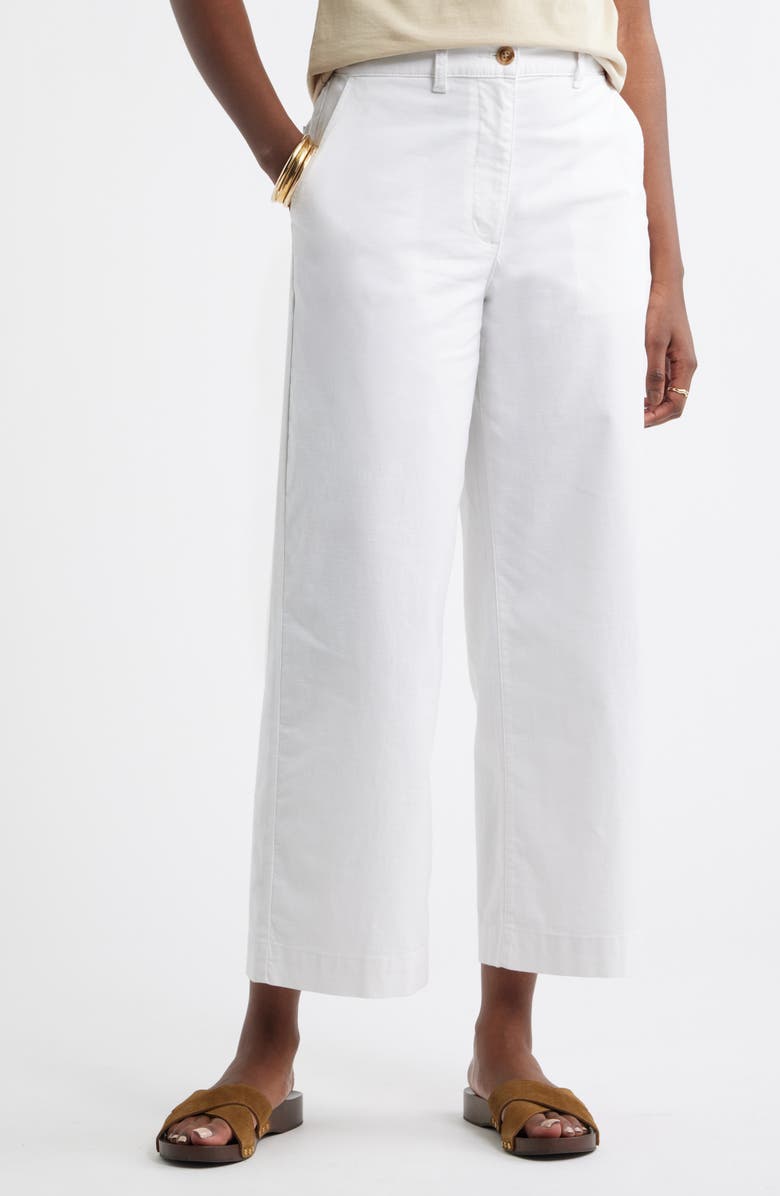 Caslon<sup>®</sup> Easy Straight Leg Pants, Main, color, White