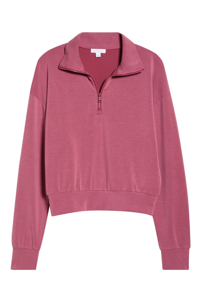 Sandwash Half Zip Pullover, Main, color, MUTED MAUVE
