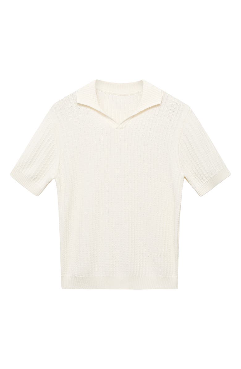 MANGO Johnny Collar Polo Sweater, Alternate, color, Off White