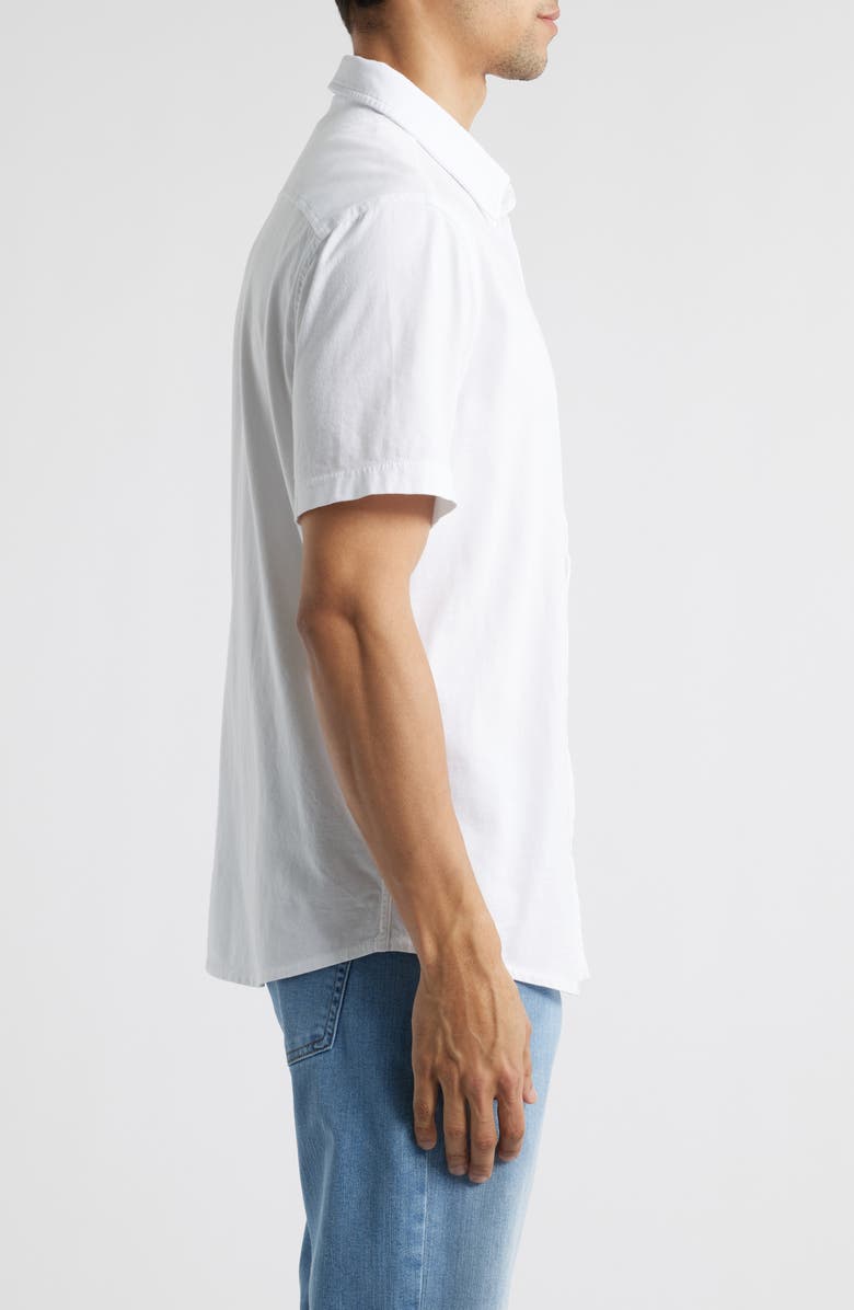 Fair Harbor Saltaire Organic Cotton Knit Short Sleeve Button-Up Shirt, Alternate, color, White