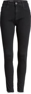 AG Farrah High Waist Raw Hem Skinny Jeans