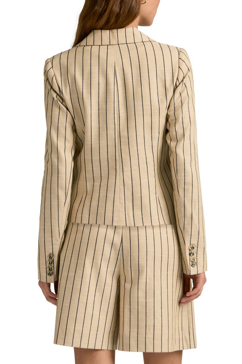 The Miranda Pinstripe Blazer, Alternate, color, BEIGE/ NAVY STRIPE