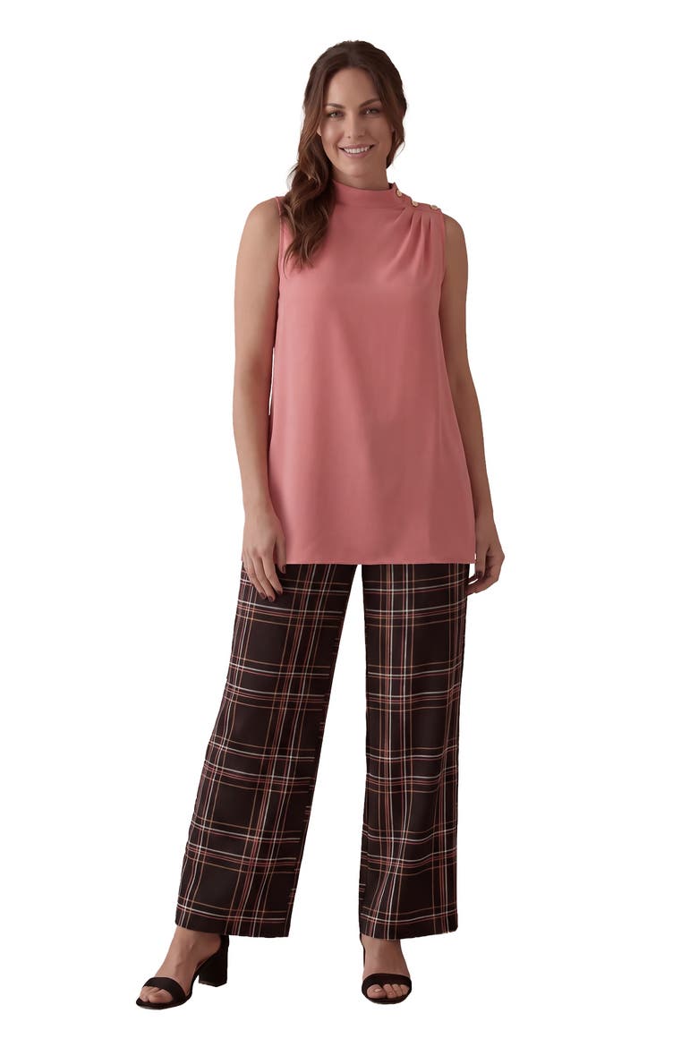 Stretch Knit Crepe Draped Tunic, Main, color, TEA ROSE