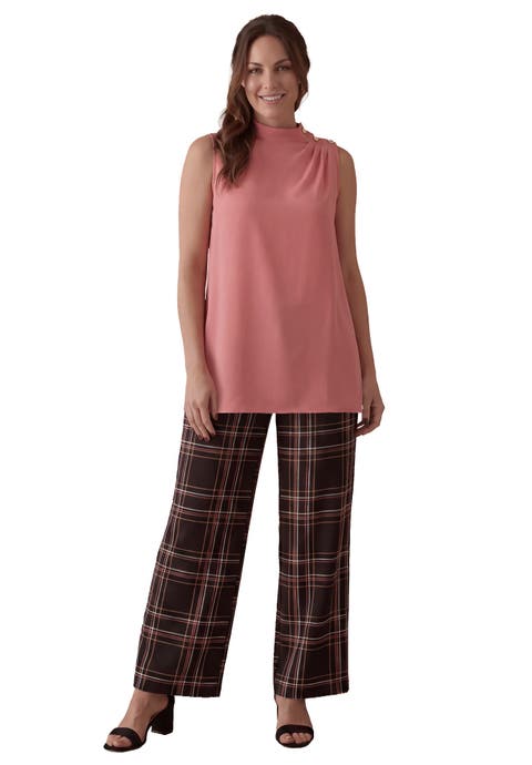 Stretch Knit Crepe Draped Tunic