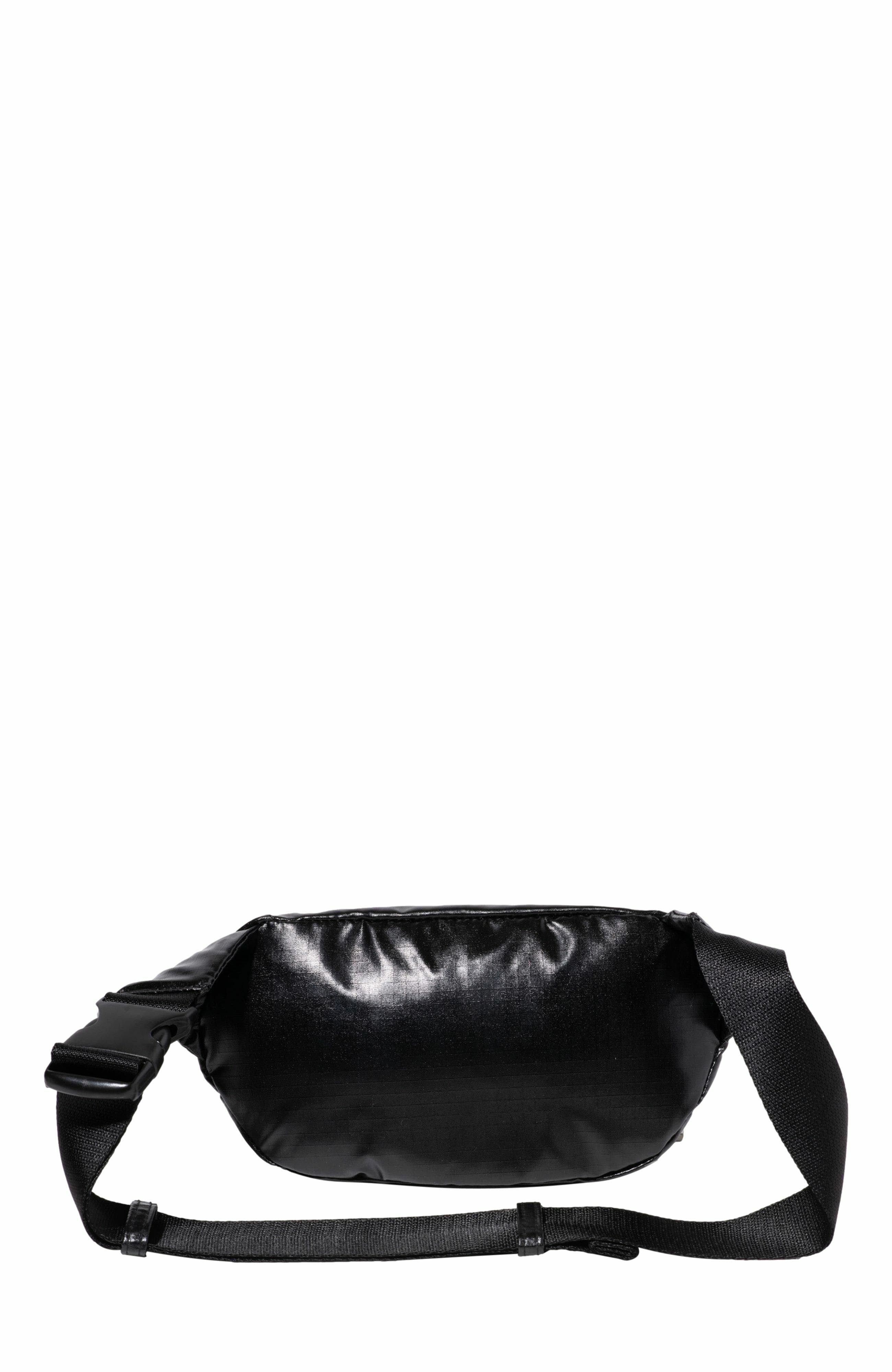 BAGGALLINI On the Go Belt Bag Waist Pack, Alternate, color, Black Gloss Ripstop