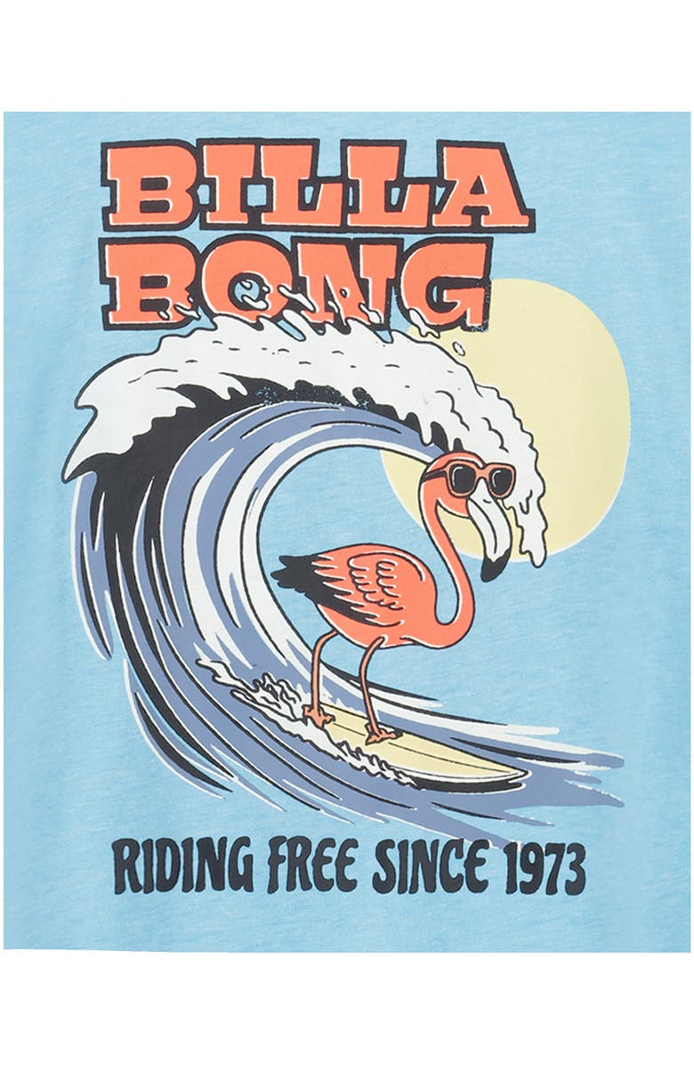 Billabong Kids' Flamingo Surf Cotton Graphic T-Shirt, Alternate, color, Aqua Heather