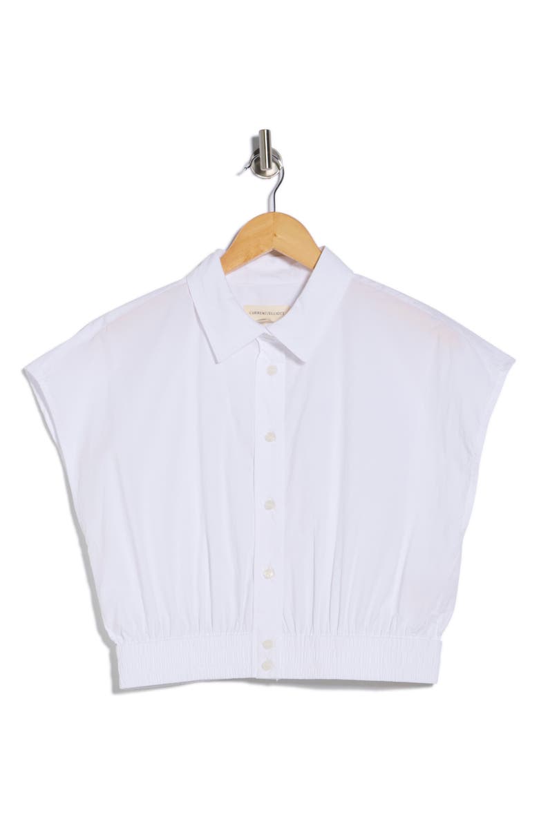 Current/Elliott Extended Shoulder Cap Sleeve Shirt, Main, color, Crisp White