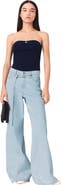 maje Wide-leg rhinestone jeans