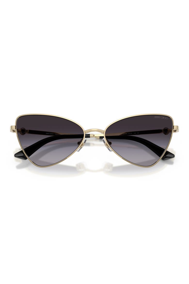 57mm Gradient Cat Eye Sunglasses, Alternate, color, PALE GOLD / GRADIENT GRAY