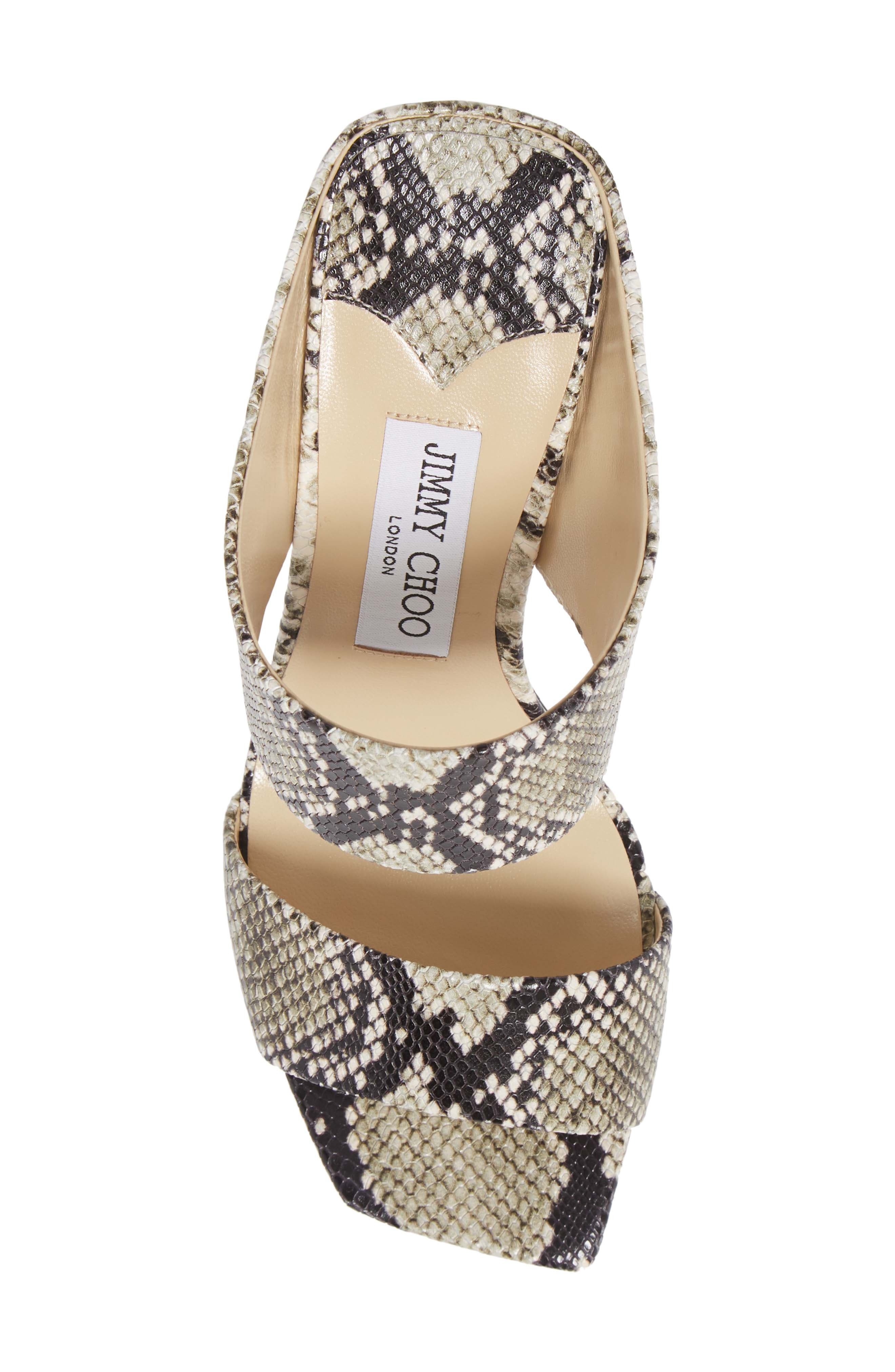 Matty Snake Embossed Double Band Sandal, Alternate, color, ROCCIA