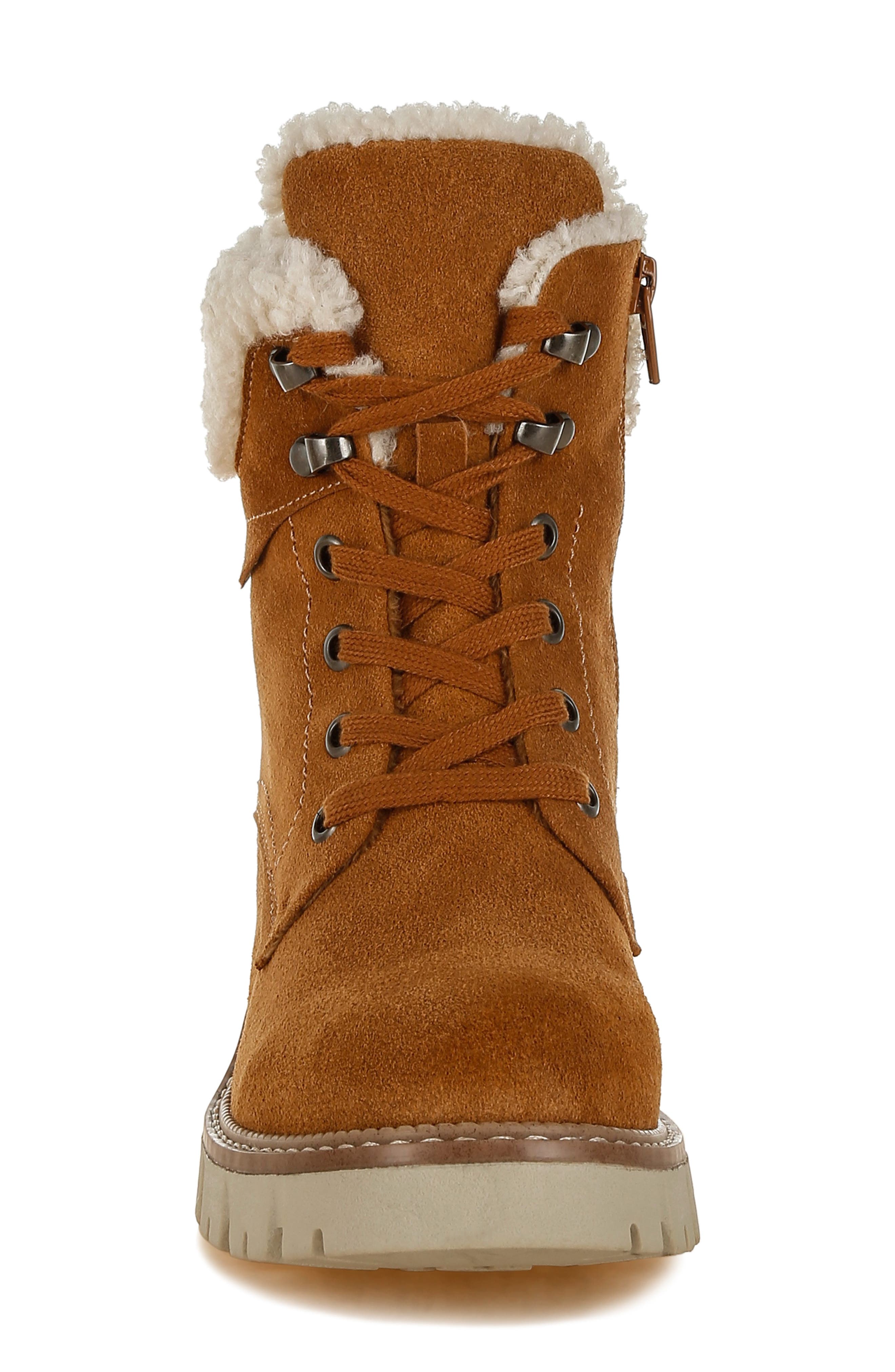 Madoka Water Resistant Lace Up Leather Bootie, Alternate, color, TAN