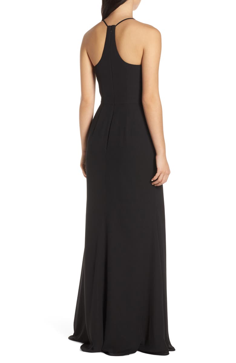 Hayley Paige Occasions Sheer Racerback Chiffon Evening Dress, Alternate, color, 