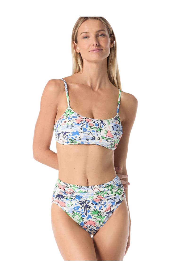 Coastal Town Shirred Bralette Swim Top, Alternate, color, Multi