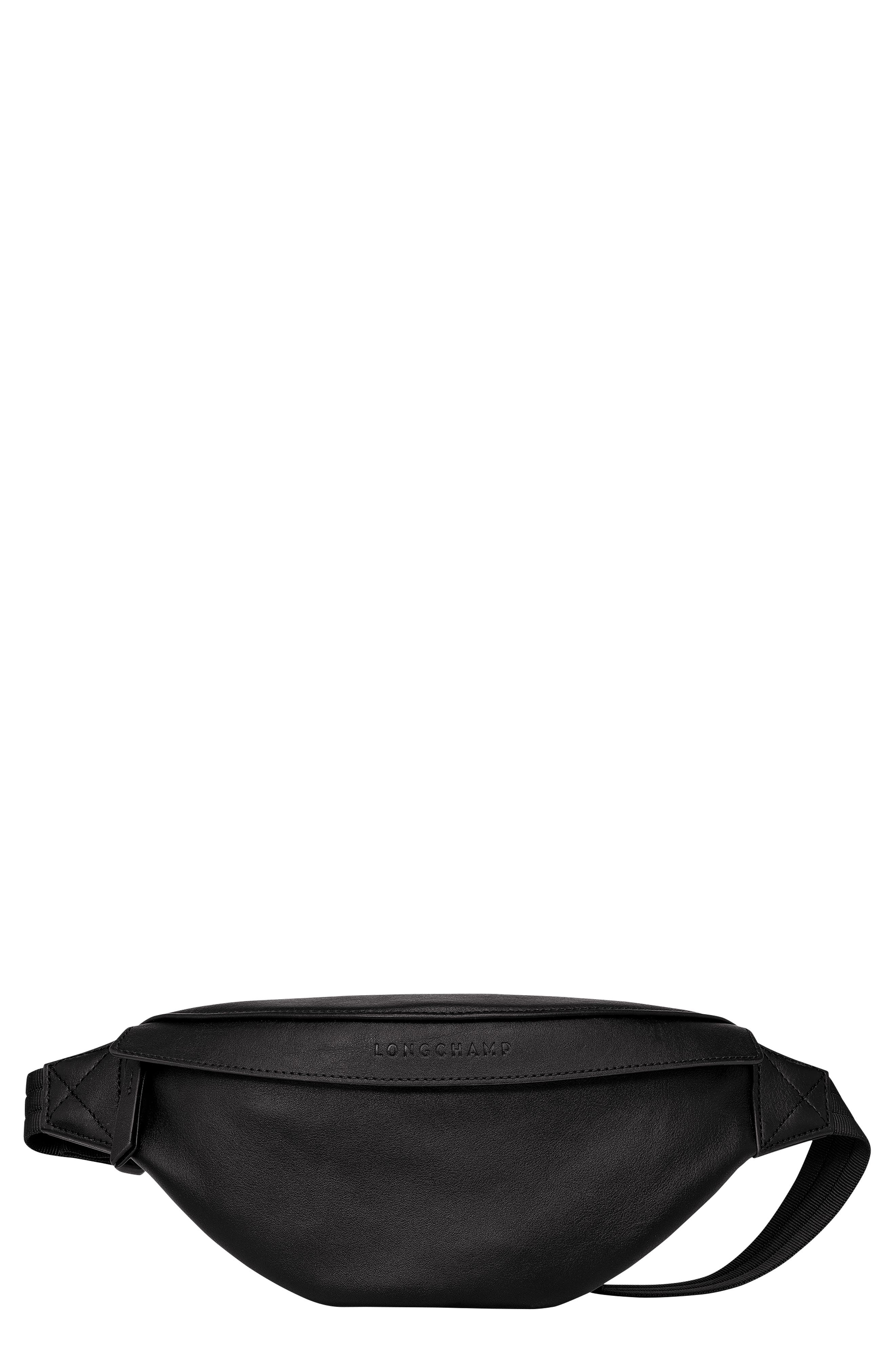 Longchamp 3D Leather Belt Bag, Main, color, Black
