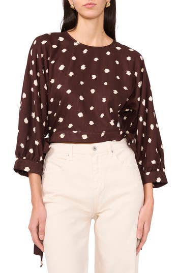 1.state Long Sleeve Polka Dot Woven Shirt