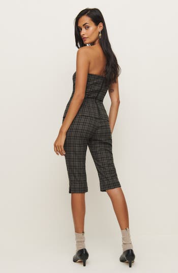 Reformation x Kacey Musgraves Steeplechase Plaid Strapless Top