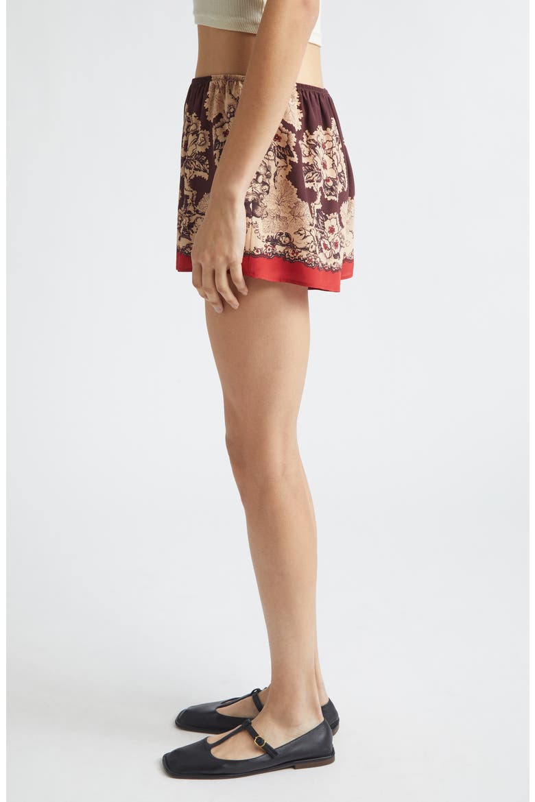 Storybook Silk Tap Shorts, Alternate, color, RED BLACK