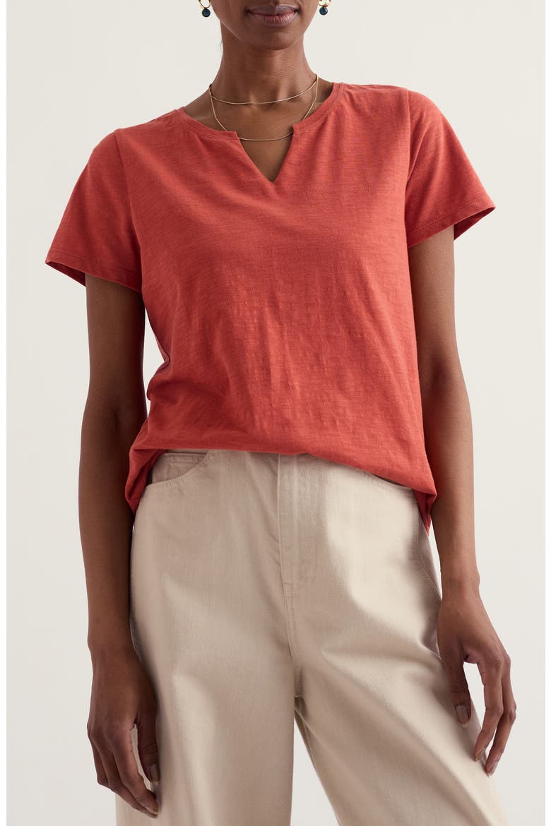 Kellow V-Neck Organic Cotton T-Shirt, Main, color, MASALA