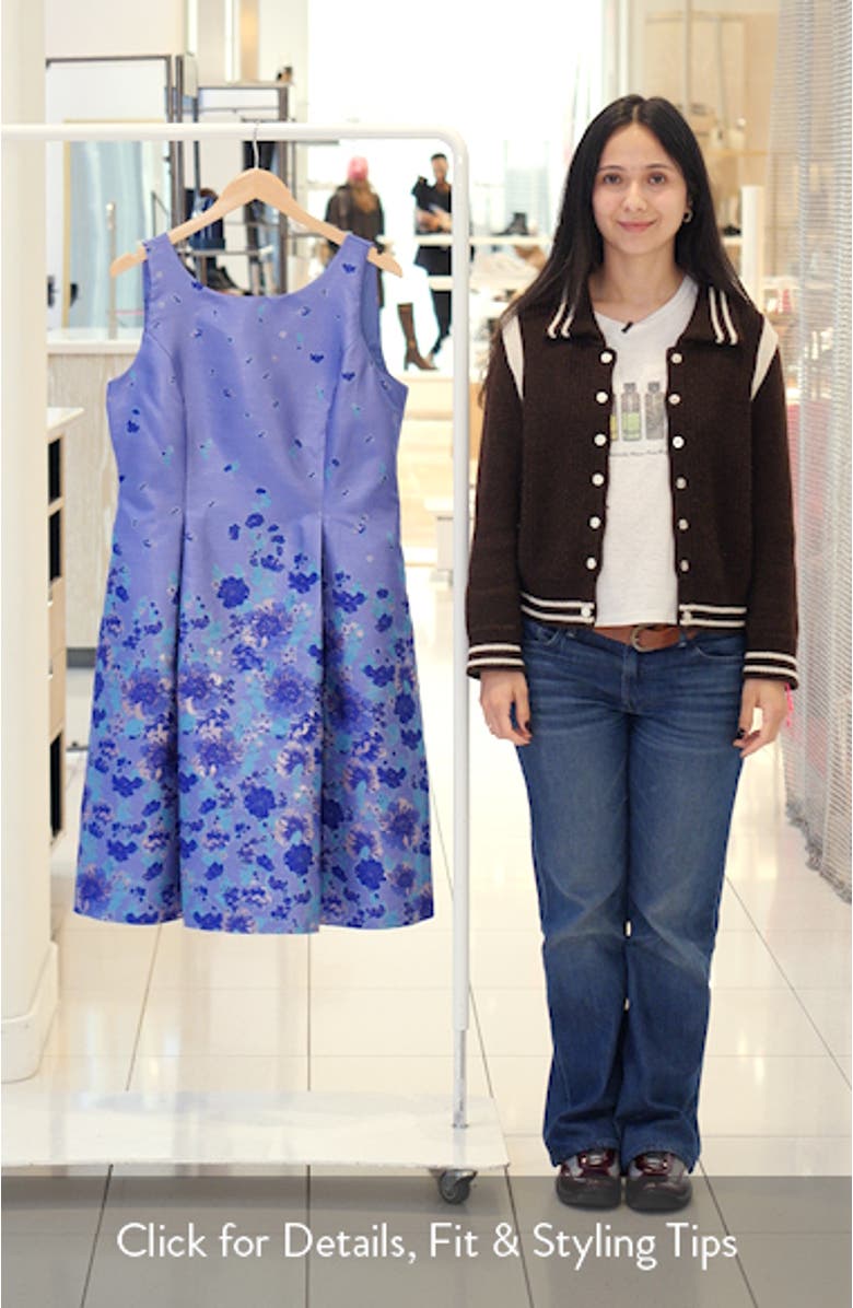 Floral Jacquard Fit & Flare Dress, sales video thumbnail